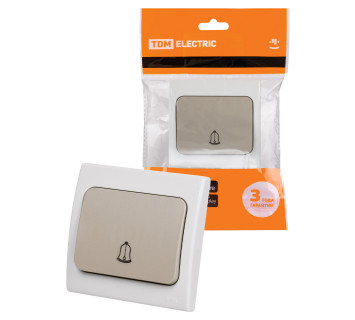 Кнопка звонковая скрытой установки IP54 6A серая 