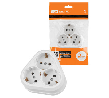 Розетка треугольная 2П+3 открытой установки IP20 16A белая 