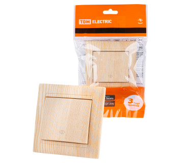 Перекрестный выключатель 1-кл. 10А сосна 