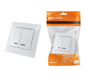 Выключатель 2 кл. с подсветкой 10А белый 