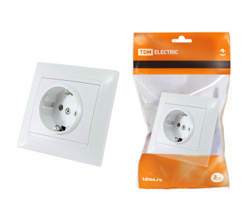 Розетка 2П+З 16А 250В с защ. шт. белая 
