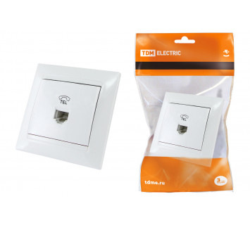 Розетка телефонная RJ11 белая 