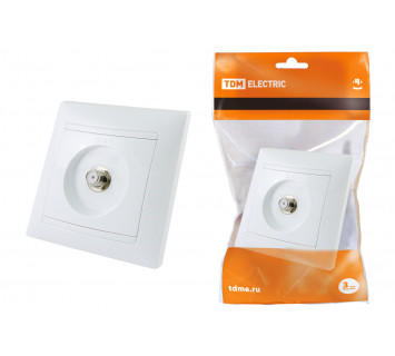 Розетка SAT (F-разъем) 0-2400МГц белая 