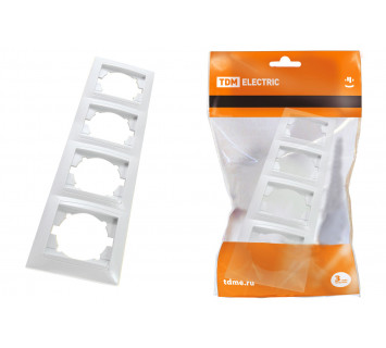 Рамка 4-х постовая вертикальная белая 