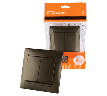 Выключатель 2-х кл. 10А бронза 