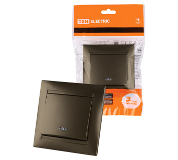 Выключатель 1 кл. с подсветкой 10А бронза 