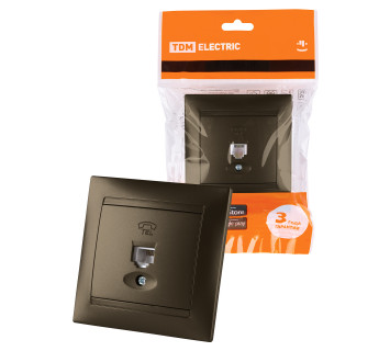 Розетка телефонная RJ11 бронза 