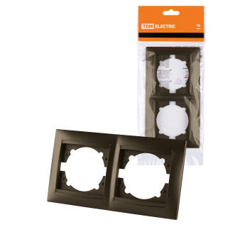 Рамка 2-х постовая горизонтальная бронза 