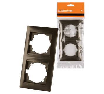 Рамка 2-х постовая вертикальная бронза 