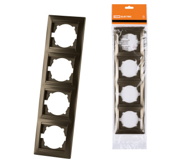 Рамка 4-х постовая вертикальная бронза 