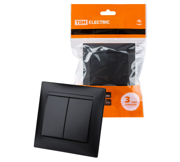 Выключатель 2-х кл. 10А графит 