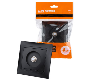 Розетка SAT (F-разъем) 0-2400МГц графит 