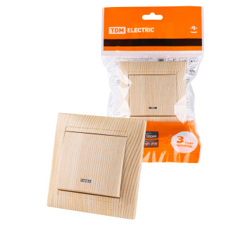 Выключатель 1 кл. с подсветкой 10А сосна 