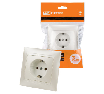 Розетка 2П+З 16А 250В  перламутр 