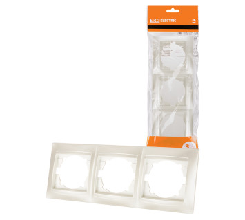 Рамка 3-х постовая горизонтальная перламутр 