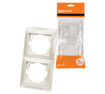 Рамка 2-х постовая вертикальная перламутр 