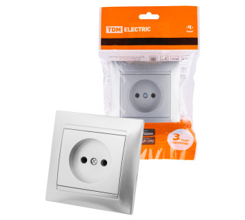 Розетка 2П 10А 250В серебр. металлик 