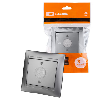 Выключатель с датчиком движения 1А серебр.металлик 