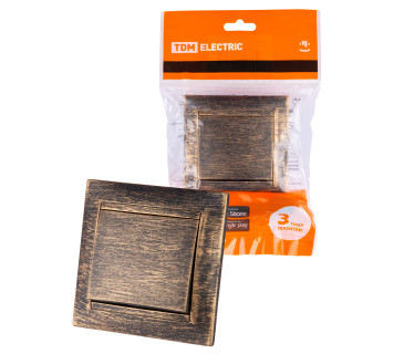 Выключатель 1 кл. 10А старинная бронза 