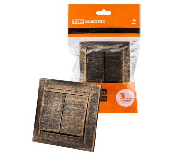 Выключатель на 2 направления 2 кл. 10А старинная бронза 