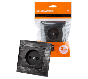 Розетка 2П 10А 250В с защ. шт. старинное серебро 