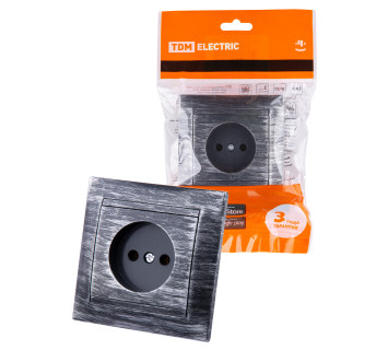 Розетка 2П 10А 250В старинное серебро 