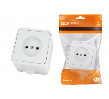 Розетка 2П OУ IP44 10А белая 