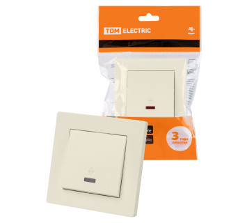 Выключатель на 2 направления 1 кл. с подсветкой 10А сл. кость 