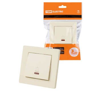 Кнопка звонка с подсветкой 6А сл. кость 