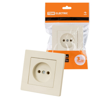 Розетка 2П 10А 250В сл. кость 