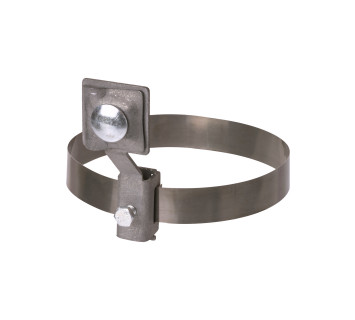 Держатель хомут ?10-250 мм нержавеющая сталь, с выносом для прута ?6-10 мм, стальной зажим TDM