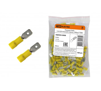 Разъем РпИп 5-6-0,8 плоский (папа) (100шт) TDM