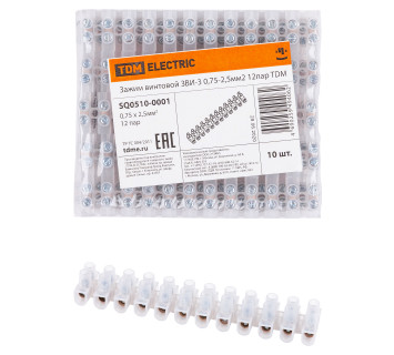 Зажим винтовой ЗВИ-3 0,75-2,5мм2 12пар TDM