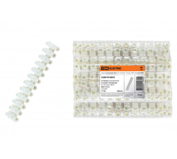 Зажим винтовой ЗВИ-20 полипропилен 1,5-6мм2 12пар 100°С белый TDM
