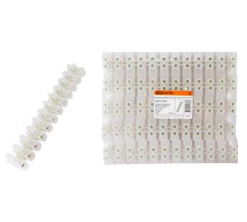 Зажим винтовой ЗВИ-150 полипропилен 10-35мм2 12пар 100°С белый TDM