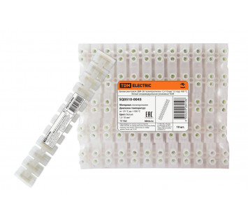 Зажим винтовой ЗВИ-30 полипропилен 1,5-10мм2 12пар 100°С белый (индивидуальная упаковка) TDM