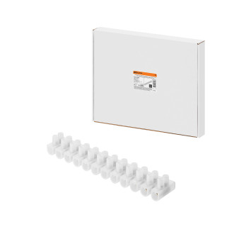 Зажим винтовой ЗВИ-100 полипропилен 6-25мм2 12пар 100°С белый (индивидуальная упаковка) TDM