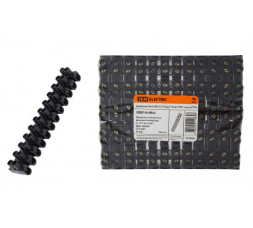 Зажим винтовой ЗВИ-5 полипропилен 0,75-4мм2 12пар 100°С черный TDM