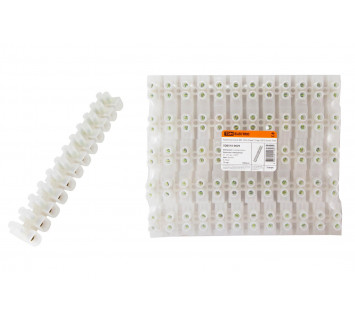 Зажим винтовой ЗВИ-100 полипропилен 6-25мм2 12пар 100°С белый TDM