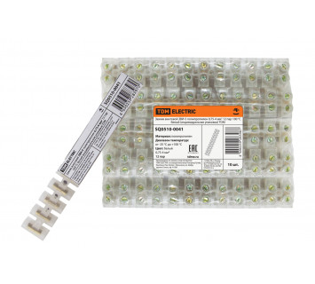 Зажим винтовой ЗВИ-5 полипропилен 0,75-4мм2 12пар 100°С белый (индивидуальная упаковка) TDM