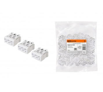 Клемма пружинная соединительная КСПн3-L+N+PE, 16 A, с монтажной ножкой TDM