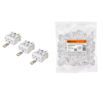 Клемма пружинная соединительная КСПнз3-L+N+PE, 16 A, с монтажной ножкой и заземлением под винт TDM