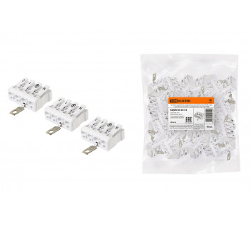 Клемма пружинная соединительная КСПнз4-2L+N+PE, 16 A, с монтажной ножкой и заземлением под винт TDM