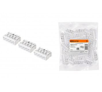 Клемма пружинная соединительная КСПн5-3L+N+PE, 16 A, с монтажной ножкой TDM