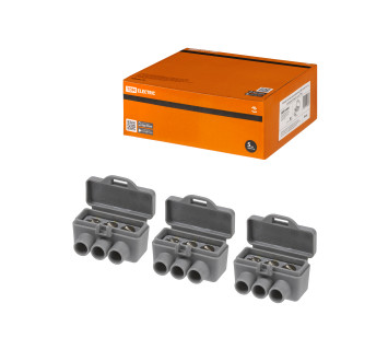 Клемма винтовая изолированная КВИ-3 для Al и Cu проводов (6,0мм2) серая TDM