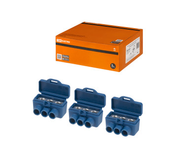 Клемма винтовая изолированная КВИ-3 для Al и Cu проводов (6,0мм2) синяя TDM