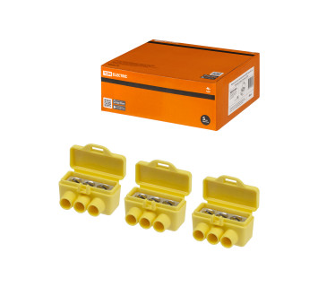 Клемма винтовая изолированная КВИ-3 для Al и Cu проводов (6,0мм2) желтая TDM