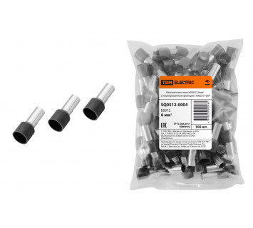 Наконечник-гильза Е6012 6мм2 с изолированным фланцем (100шт) TDM