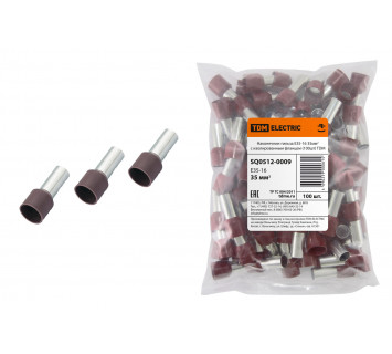 Наконечник-гильза Е35-16 35мм2 с изолированным фланцем (100шт) TDM