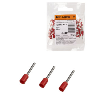 Наконечник-гильза Е0308 0,3мм2 с изолированным фланцем (100шт) TDM